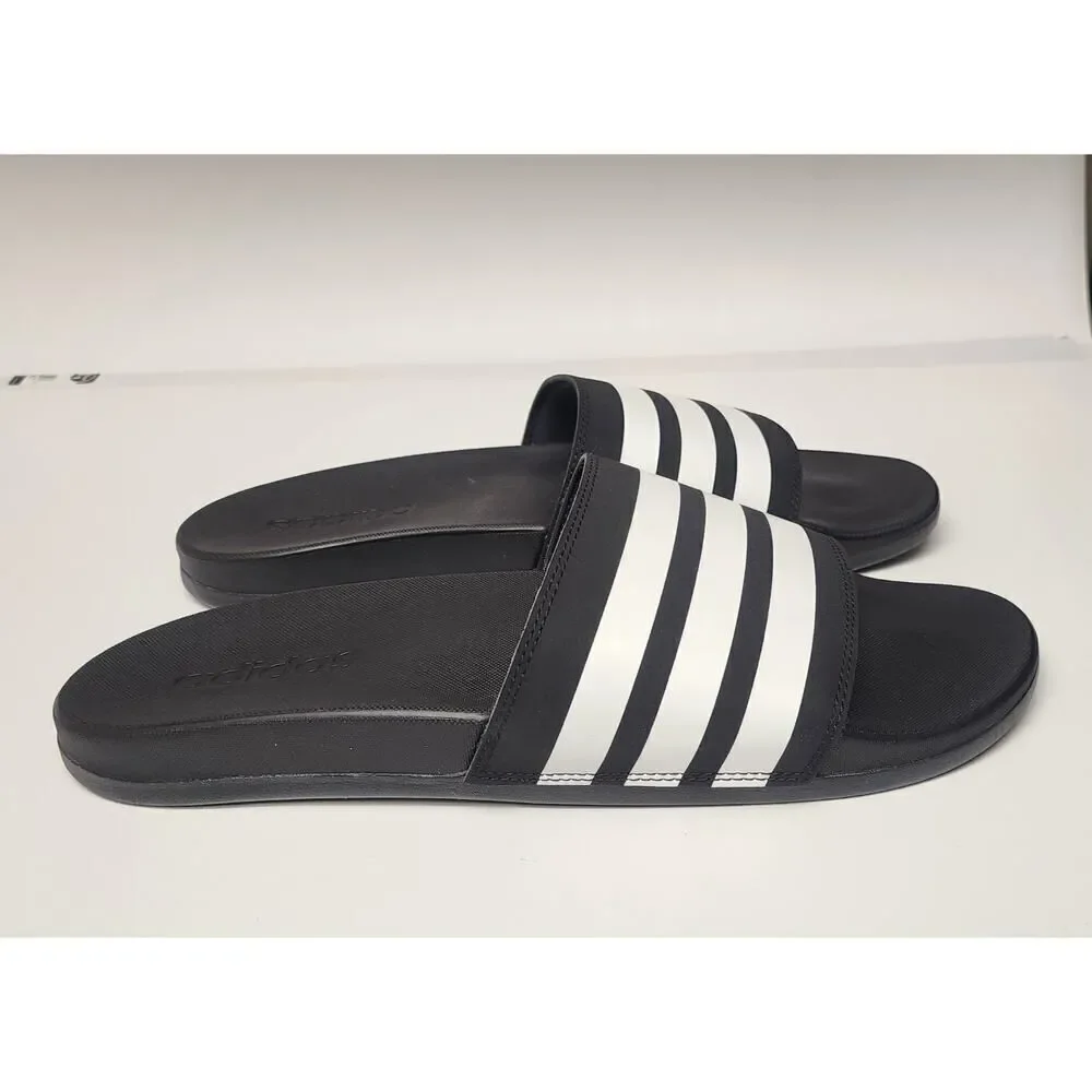 Adidas Adilette Black White Womens Athletic Slip-On Sandals Size US 12